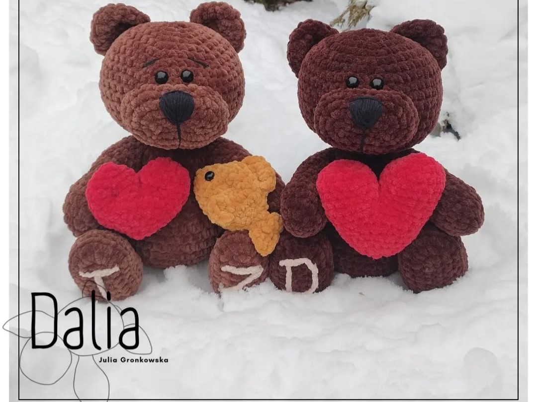 Miś z serduszkiem i rybką